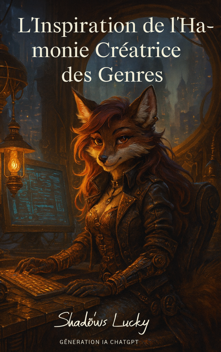 Un personnage renard, en train d'écrire, dans un environnement mystérieux et lumineux.